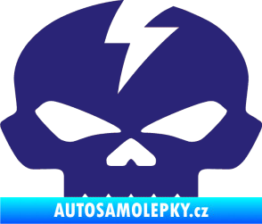 Samolepka Lebka 001 levá střední modrá
