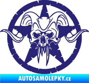 Samolepka Lebka 039 levá army hvězda střední modrá