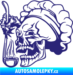 Samolepka Lebka 042 kuchař levá střední modrá