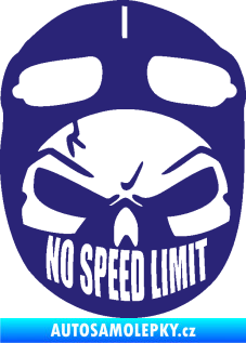 Samolepka Lebka 043 motorkář střední modrá