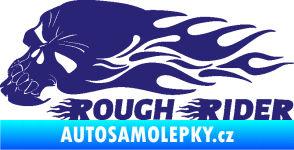 Samolepka Lebka 051 levá rough rider střední modrá