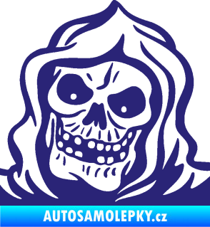 Samolepka Lebka 057 levá v kápi střední modrá