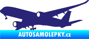 Samolepka Letadlo 017 levá Airbus A 350 střední modrá