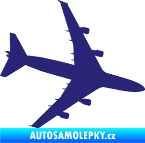 Samolepka letadlo 023 pravá Jumbo Jet střední modrá