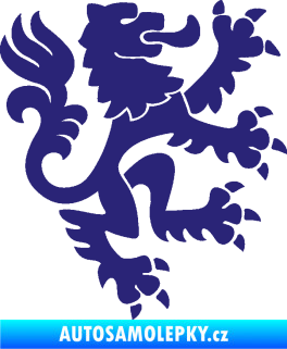 Samolepka Lev heraldika 001 pravá Český lev střední modrá
