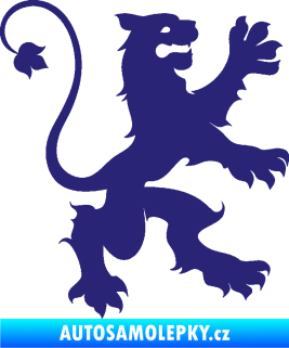 Samolepka Lev heraldika 002 pravá střední modrá