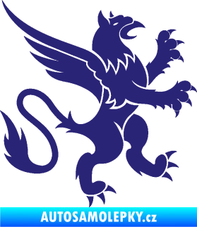 Samolepka Lev heraldika 003 pravá střední modrá