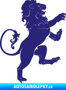 Samolepka Lev heraldika 004 pravá střední modrá