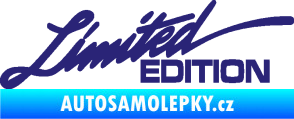 Samolepka Limited edition 011 nápis střední modrá