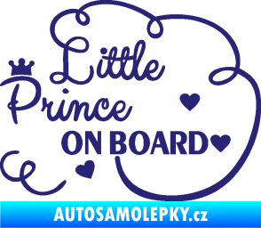 Samolepka Little prince on board nápis  střední modrá