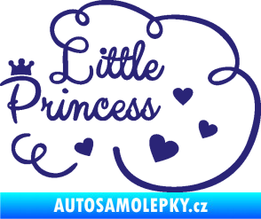 Samolepka Little princess nápis střední modrá