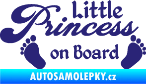 Samolepka Little princess on board 002 nápis s nožičkami střední modrá