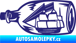 Samolepka Loď v láhvi 001 levá střední modrá