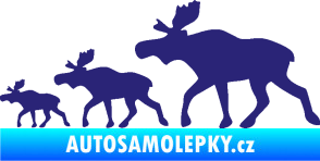 Samolepka Losí rodinka levá střední modrá