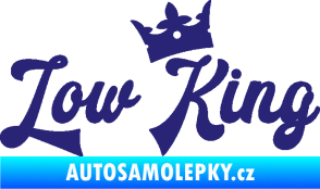 Samolepka Low King 001 nápis král střední modrá
