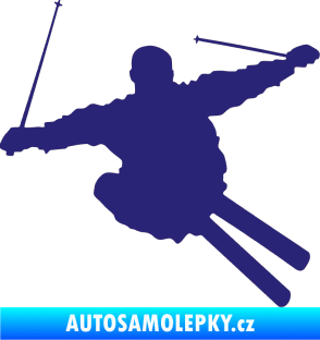 Samolepka Lyžař 001 pravá střední modrá