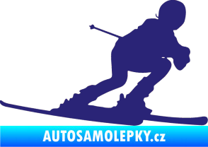 Samolepka Lyžař 002 pravá střední modrá