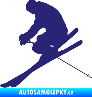 Samolepka Lyžař 005 levá střední modrá