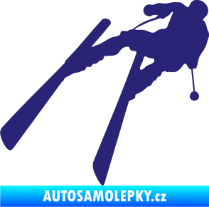 Samolepka Lyžař 007 levá střední modrá