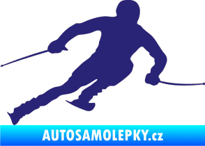 Samolepka Lyžař 012 pravá střední modrá