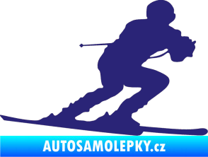 Samolepka Lyžař 017 pravá střední modrá