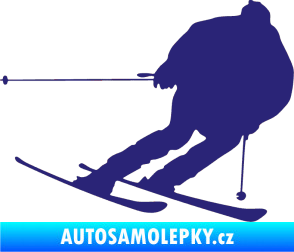 Samolepka Lyžař 019 pravá střední modrá