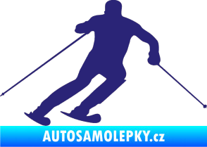 Samolepka Lyžař 021 pravá střední modrá