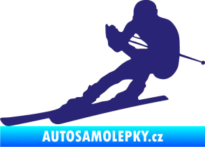 Samolepka Lyžař 022 levá střední modrá