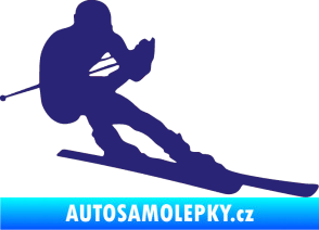Samolepka Lyžař 022 pravá střední modrá