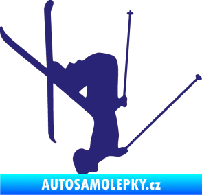 Samolepka Lyžař 023 pravá střední modrá