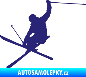 Samolepka Lyžař 024 levá střední modrá