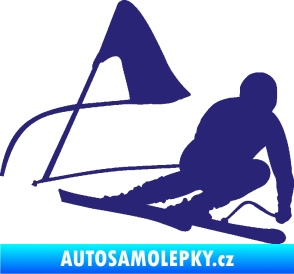 Samolepka Lyžař 025 pravá střední modrá