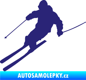 Samolepka Lyžař 027 levá střední modrá