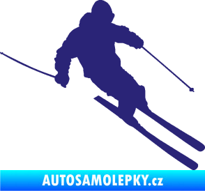 Samolepka Lyžař 027 pravá střední modrá
