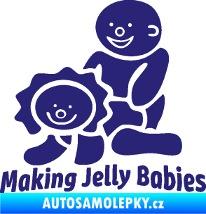 Samolepka Making jelly babies střední modrá