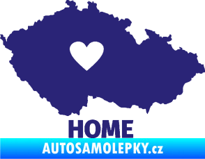 Samolepka Mapa České republiky 004 home střední modrá