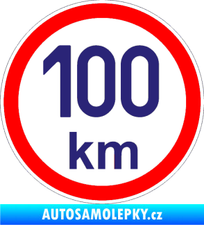 Samolepka Maximální rychlost 100km - nejvyšší konstrukční rychlost střední modrá