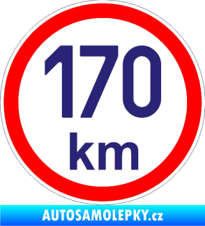 Samolepka Maximální rychlost 170km - nejvyšší konstrukční rychlost střední modrá