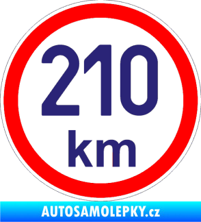Samolepka Maximální rychlost 210km - nejvyšší konstrukční rychlost střední modrá