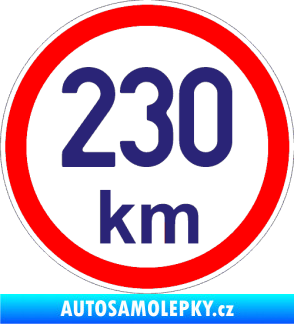 Samolepka Maximální rychlost 230km - nejvyšší konstrukční rychlost střední modrá