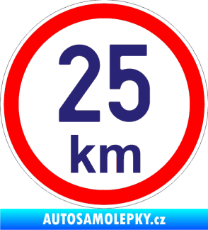 Samolepka Maximální rychlost 25km - nejvyšší konstrukční rychlost střední modrá