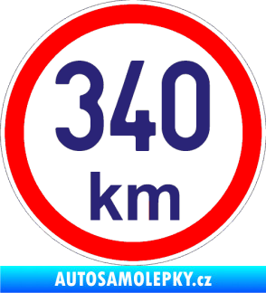 Samolepka Maximální rychlost 340km - nejvyšší konstrukční rychlost střední modrá