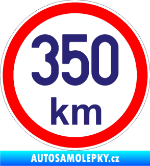 Samolepka Maximální rychlost 350km - nejvyšší konstrukční rychlost střední modrá