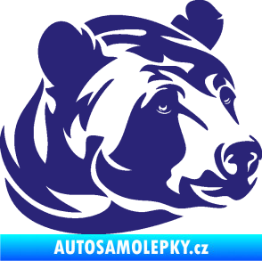 Samolepka Medvěd 007 pravá hlava střední modrá