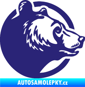 Samolepka Medvěd 012 pravá hlava střední modrá