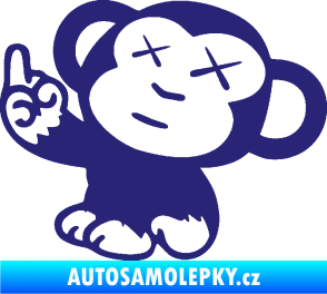Samolepka Monkey Fuck Off JDM levá střední modrá