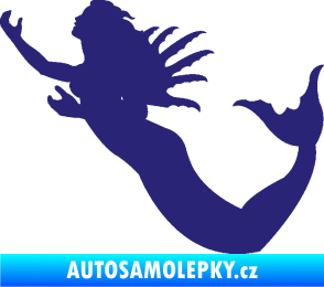 Samolepka Mořská panna levá siréna střední modrá