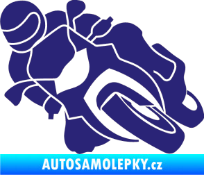 Samolepka Motorka 001 levá silniční motorky střední modrá