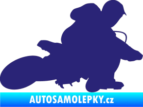 Samolepka Motorka 005 pravá motokros střední modrá
