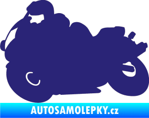 Samolepka Motorka 006 levá silniční motorky střední modrá